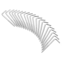 AURARMLET 20Pcs L Hooks Metal Screw Hooks for Hanging Pictures Cups Keys Indoor Wall Mount Hardware