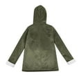 thumbnail image 5 of Miluxas Winter Coats for Girl Warm Fleece Jackets Button Down Sherpa Hooded Parka Peacoat Army Green 10 Years, 5 of 5