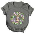 thumbnail image 2 of DDAPJ pyju Happy Easter Shirts for Women Cute Bunny Eggs Graphic Tees Summer Casual Holiday Short Sleeve Crewneck Tee Tops Gray M, 2 of 5