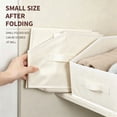 thumbnail image 6 of DIMJ 6 Pack Boot & Shoe Boxes with Handles, Beige Non-Woven Fabric Open Home Storage Bins, Trapezoid Foldable Baskets for Bedroom Shelves and Home Organization, 6 of 9
