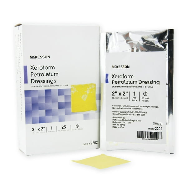 Xeroform Petrolatum Dressing, McKesson, 2 X 2 Inch Gauze Bismuth