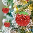 thumbnail image 5 of Twfbrm 6 Pcs Christmas Balls Ornaments, Christmas Tree Decorations 3.15" Glitter Red Strawberry Shaped Decorative Ball Pendants, Shatterproof Xmas Tree Hanging Baubles for Party Wedding Holiday, 5 of 6