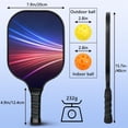 thumbnail image 4 of Pickleball Paddles Set Of 2, Fiberglass Surface, Thunder, Speed Print, 4 Balls & Bag, 4 of 5