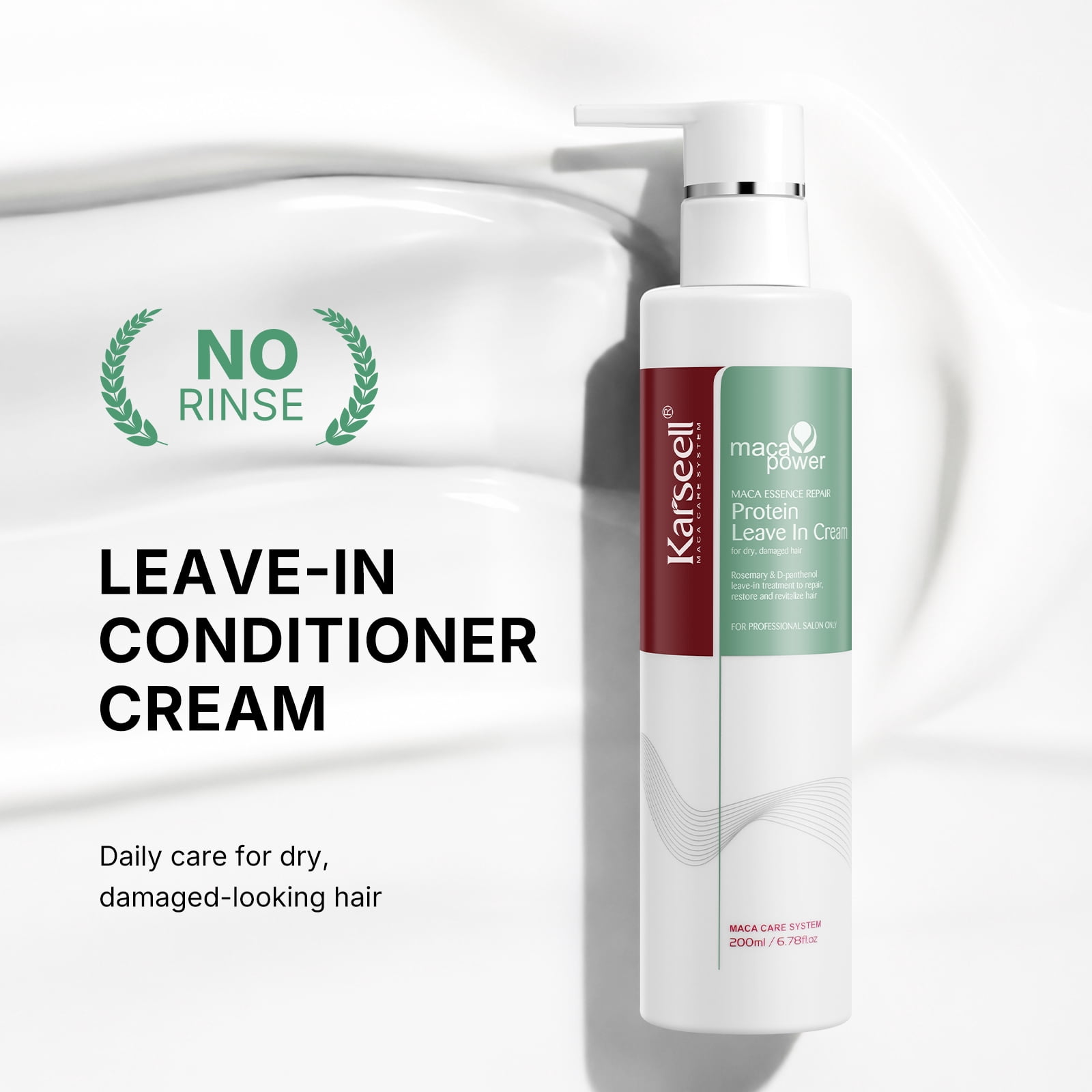 Karseell Repair Protein Cream Leave-in Conditioner Hair Treatment Herbal Extract Organic Protein Cream for Dry Damaged Hair 200ml/6.78oz
