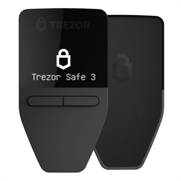 Monedero de hardware criptográfico Trezor Safe 3 con elemento seguro