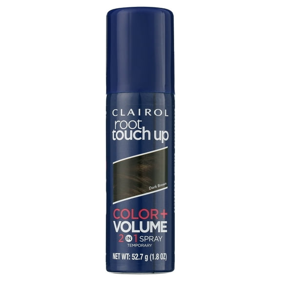Clairol Root Touch-Up Color and Volume 2-in-1 Spray, Temporary Root Spray Hair Dye, Dark Brown, Hair Color, 1.8 oz