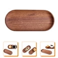 thumbnail image 2 of 1Pack Wood Tray Rustic Oval Brown 9.04x3.93x0.59in For Kitchenware Storage, 2 of 8