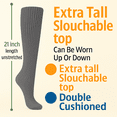thumbnail image 6 of Women’s Cotton Slouch Socks Extra Long Scrunch Knee-High Boot Socks 1 Pair - Gray, 6 of 8