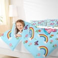 thumbnail image 4 of jejeloiu Kawaii Animals Axolotl Full Size Comforter Sets,Cartoon Rainbow Flower Bedding Sets For Girls Kids Reversible 3pcs, 4 of 8