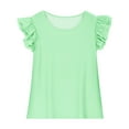 thumbnail image 3 of Mgmyaa Short Sleeve T-Shirt for Girls with Cute Flying Flutter Sleeves Summer 1/4 Sleeve Blouse Casual Ruffle Tee Tops, 3 of 8