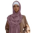 thumbnail image 1 of Solid Wide Soft Brimmed Double Stitch Rayon Thin Shawl Tudg Women., 1 of 9