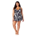 thumbnail image 3 of Women's Plus Palm Chic Surplice Twist Skirted Swimdress, 3 of 4