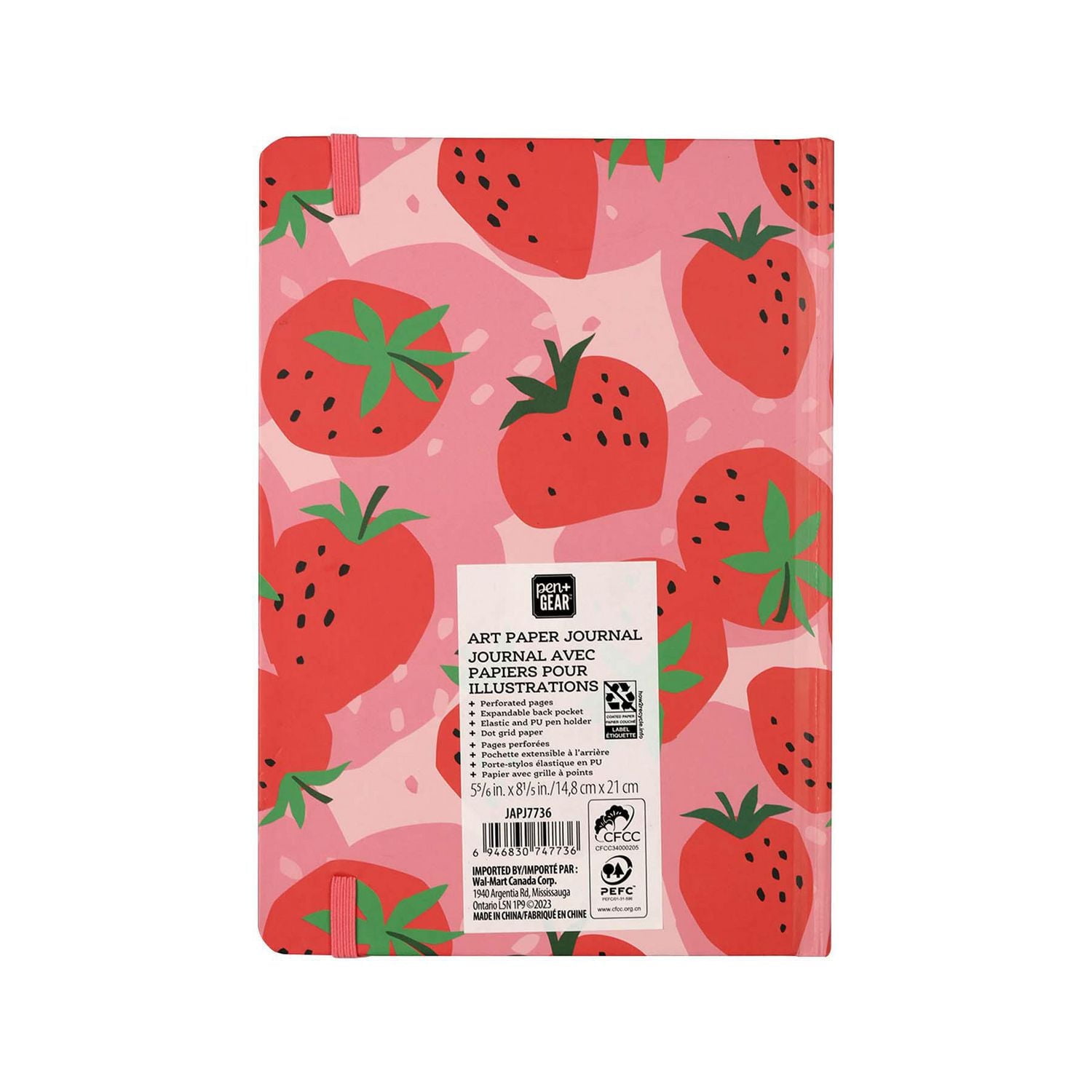 PG STRAWBERRY JRNL, 128 sheets, dotted