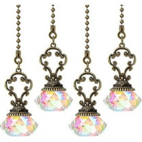 4 Pieces Artificial Crystal Ceiling Fan Pull Chains Chain Extension with Connector for Light Desk Lamp