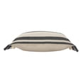 thumbnail image 3 of Laddha Home Designs Loomed Double Striped Fringed Lumbar Pillow - 24" - Cream and Gray, 3 of 6