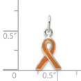 thumbnail image 2 of 925 Sterling Silver Orange Enameled Awareness Charm and Pendant, 2 of 2