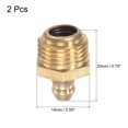 thumbnail image 2 of Uxcell Brass Straight Hydraulic Grease Fitting Accessories M14 x 1.25mm Thread 2 Pack, 2 of 5