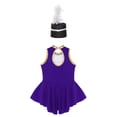 thumbnail image 4 of Yruioon Kids Girls Circus Ringmaster Costume Cosplay Carnival Halloween Party Dance Leotard with Purple 6, 4 of 7