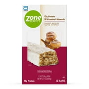 Zone PERFECT Protein Bars, Cinnamon Roll, 15g of Protein, Nutrition Bars With Vitamins & Minerals, Great Taste Guaranteed, 36 Bars