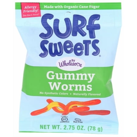 Pack of 12 Surf Sweets Gummy Worms 90% Organic 2.75 oz