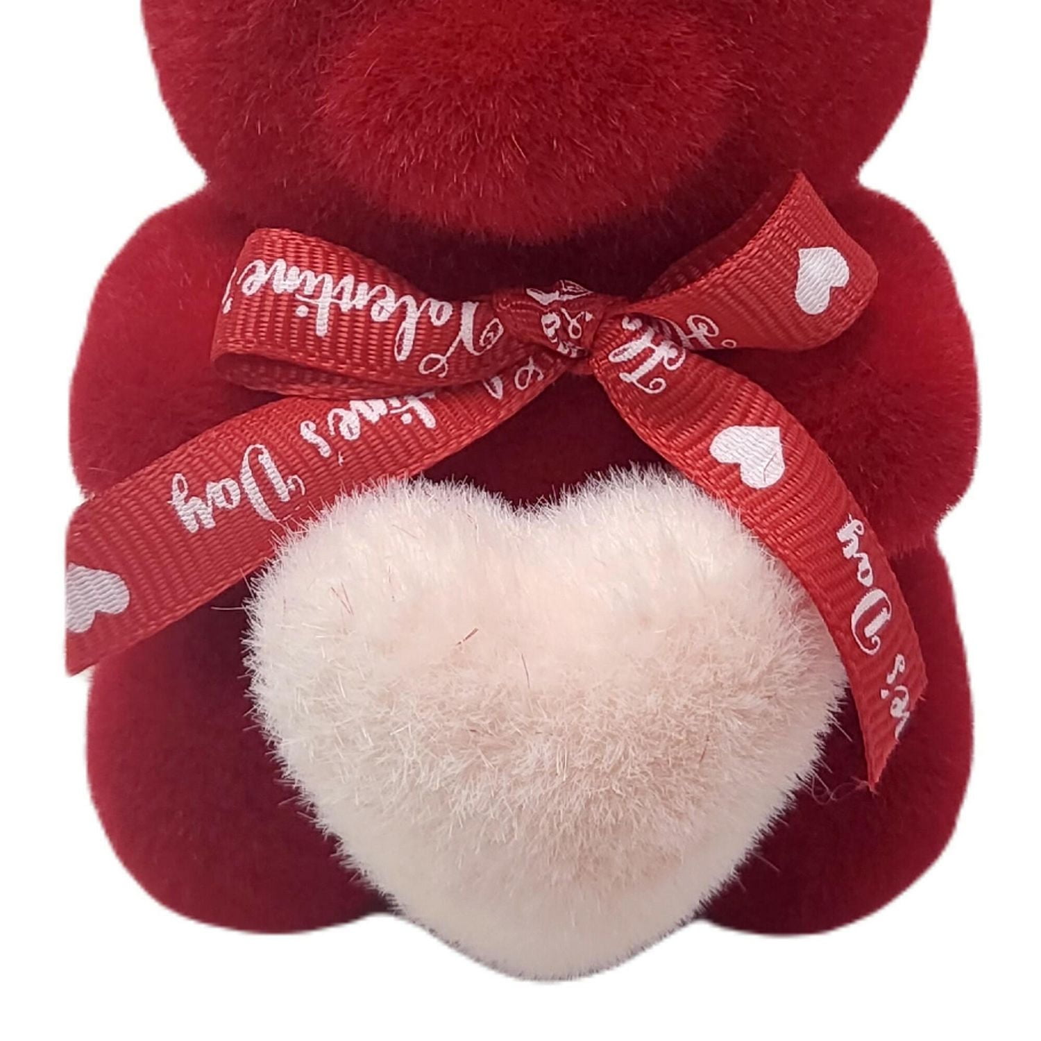 Way To Celebrate Valentine's Small Flocked Red Bear, 4"