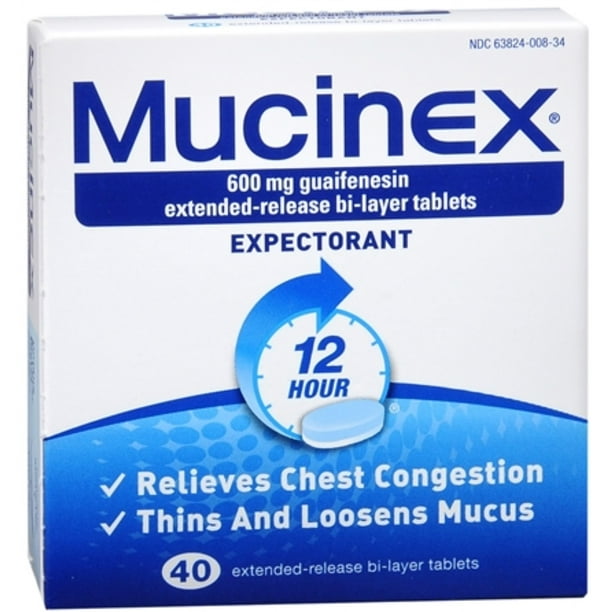 Mucinex Expectorant Extended Release BiLayer Tablets 40 Tablets (Pack