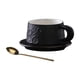 thumbnail image 3 of Taza de cerámica para café, leche, con asa suave para café con leche, té, leche, zumo y té. Negro, 3 of 9