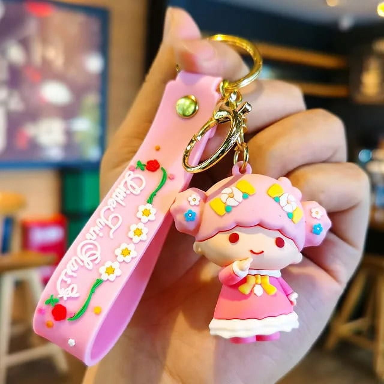 Kawaii Sanrio Keychain Kuromi Cinnamoroll Pom Pom Purin Pvc Doll