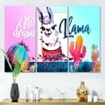 thumbnail image 2 of No Drama and Colorful Llama 36 in x 28 in Painting Canvas Art Print, by Designart, 2 of 3