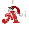 thumbnail image 2 of LEFXSMR Christmas Initial Ornaments, Red Letter Ornaments with Santa Hat, Letters Christmas Tree Decorations for Christmas Tree Party Supplies, 2 of 2