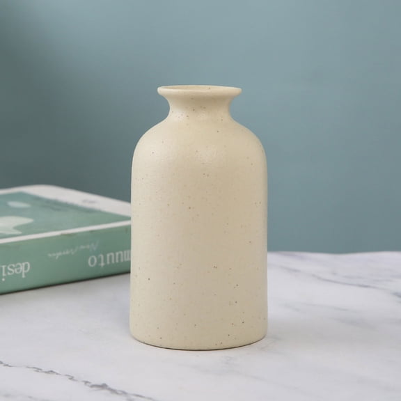 Souew Mini Ceramic Flower Vase Creative Desktop Decor Ornament for Dried Flowers Hydroponics Living Room Home Office Table Decoration - Style a