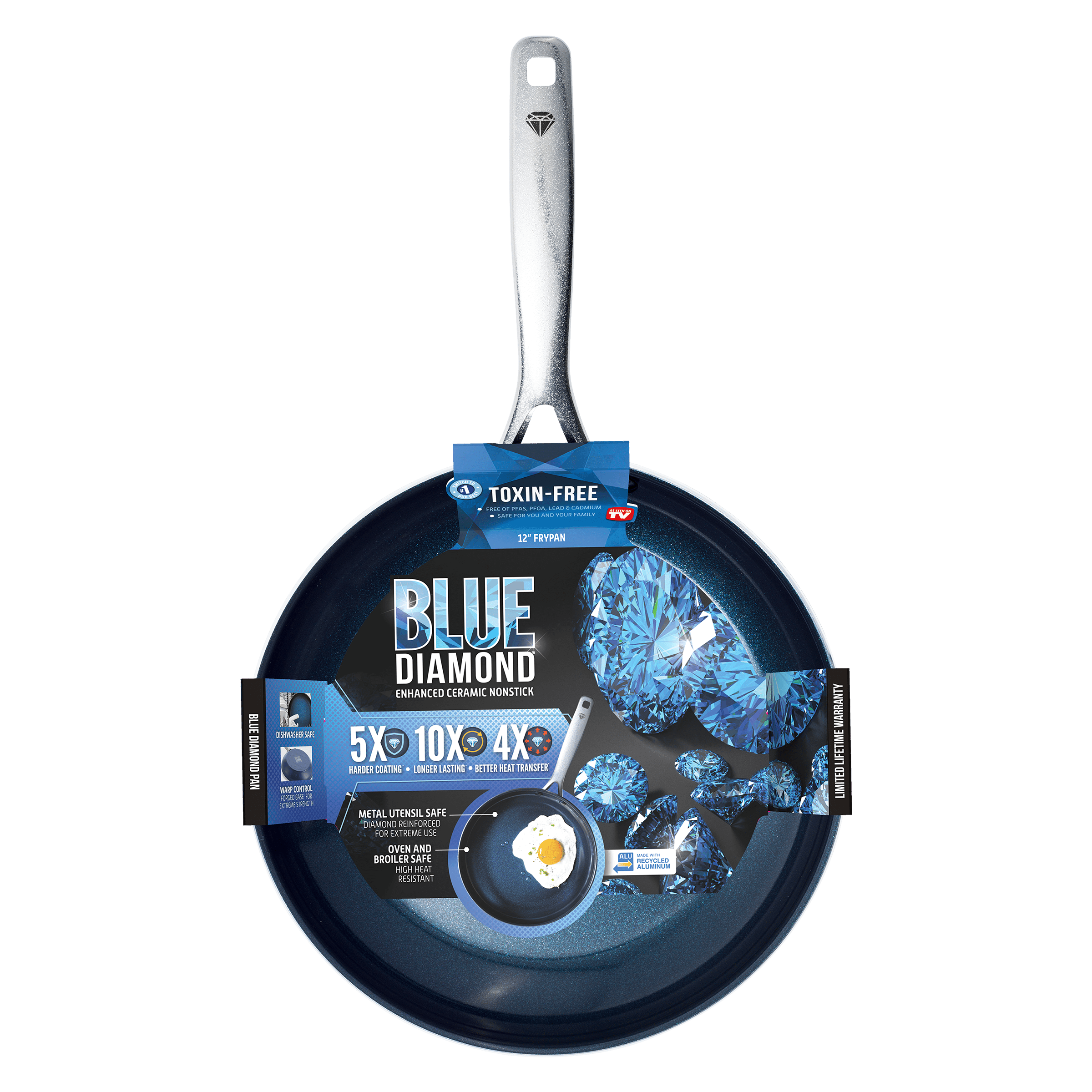 Blue Diamond 8 Piece Toxin Free Enhanced Ceramic Non Stick Cookware Set