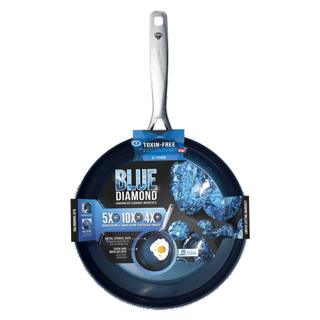 Blue Diamond - 12" Non-Stick Frying Pan - Blue/Silver