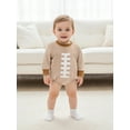 thumbnail image 5 of Qmyliery Baby Fall Football Bubble Romper Long Sleeve Crew Neck Stripe Pattern Sweatshirt Jumpsuit for Boys and Girls, 5 of 9