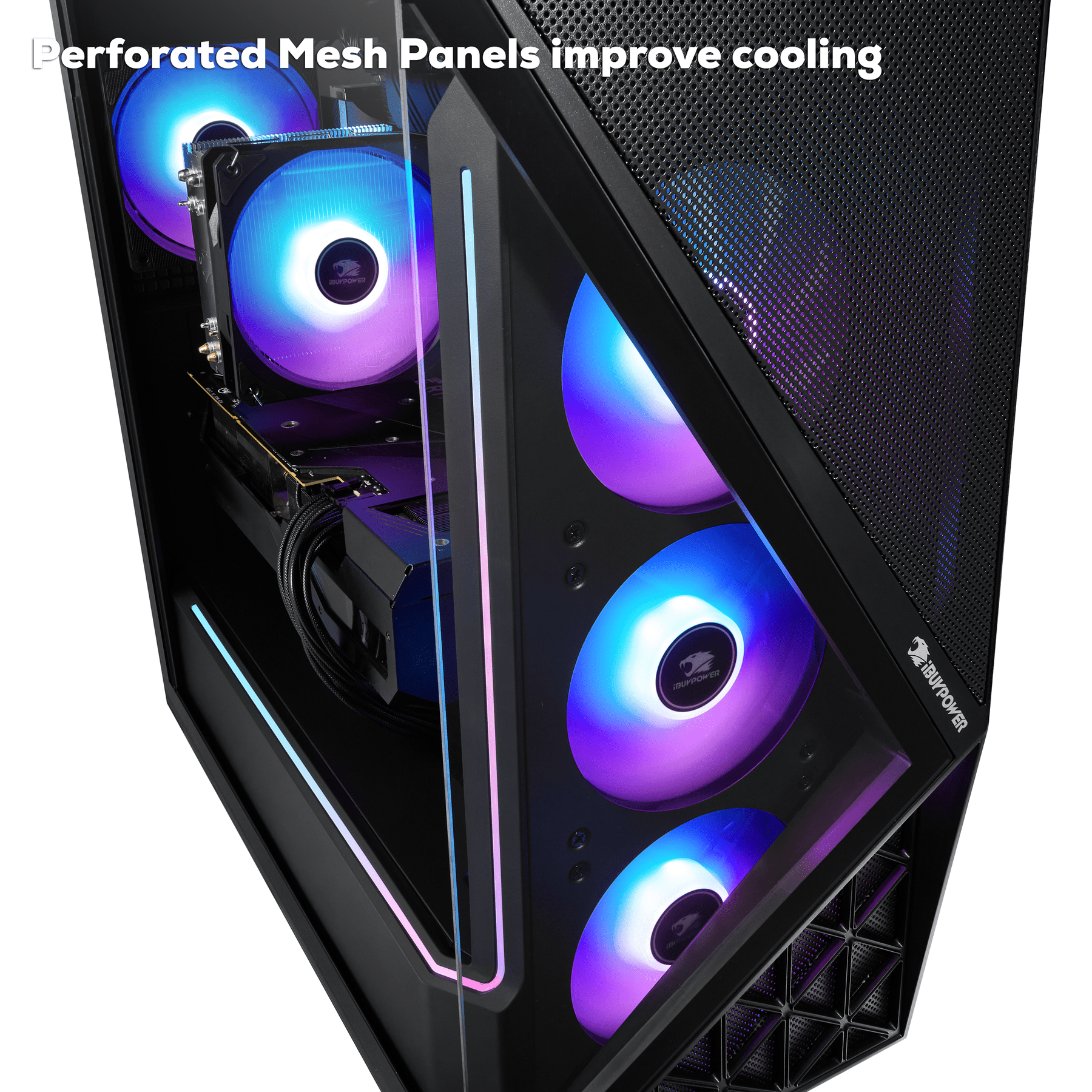 iBUYPOWER Slate Black Gaming PC Desktop Computer AMD Ryzen 7 8700F CPU, AMD Radeon RX 9060XT 8GB GPU, 32GB DDR5 RGB 5200MHz RAM, 2TB NVMe SSD, Windows 11 Home, Gamer Keyboard and Mouse - SBA7R96XT03