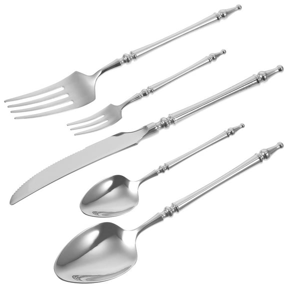 MERRYHAPY 1 Set Western Dinnerware Silverware Stainless Steel Cutlery Fork Spoon Home Dining Tableware