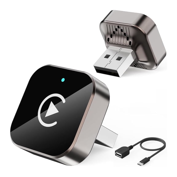 Wireless CarPlay Adapter for Apple iPhone & Android – Plug and Play, Fast & Stable Connection, No Latency (Black)