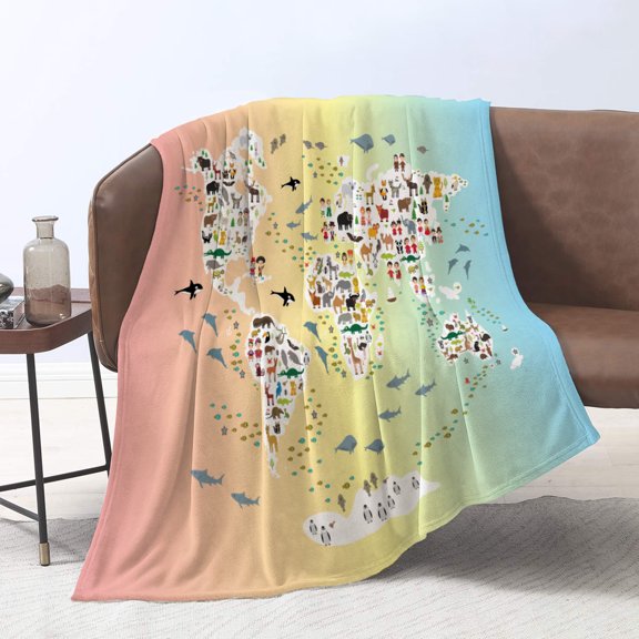 Unique Print Blanket Throw Comfortable Warm Velet Plush Fluffy Throw Blanket Perfect Gift for Couch Sofa or Bed 50"(Width) x 80"(Length)