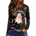 thumbnail image 3 of Womens Long Length Sleeve Tops Loose Spooky Witch Graphic T Shirts Funny Retro Graphic Tops, 3 of 6