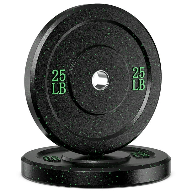 GIKPAL 25lb pair Weight Plate 2inch Rubber Coated Olympic Weight Plate