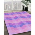 thumbnail image 3 of Ahgly Company Machine Washable Indoor Round Transitional Violet Purple Area Rugs, 3' Round, 3 of 7
