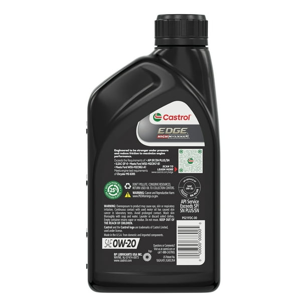 Castrol Edge 0W-20 Quart | Transport machinery oil - Walmart