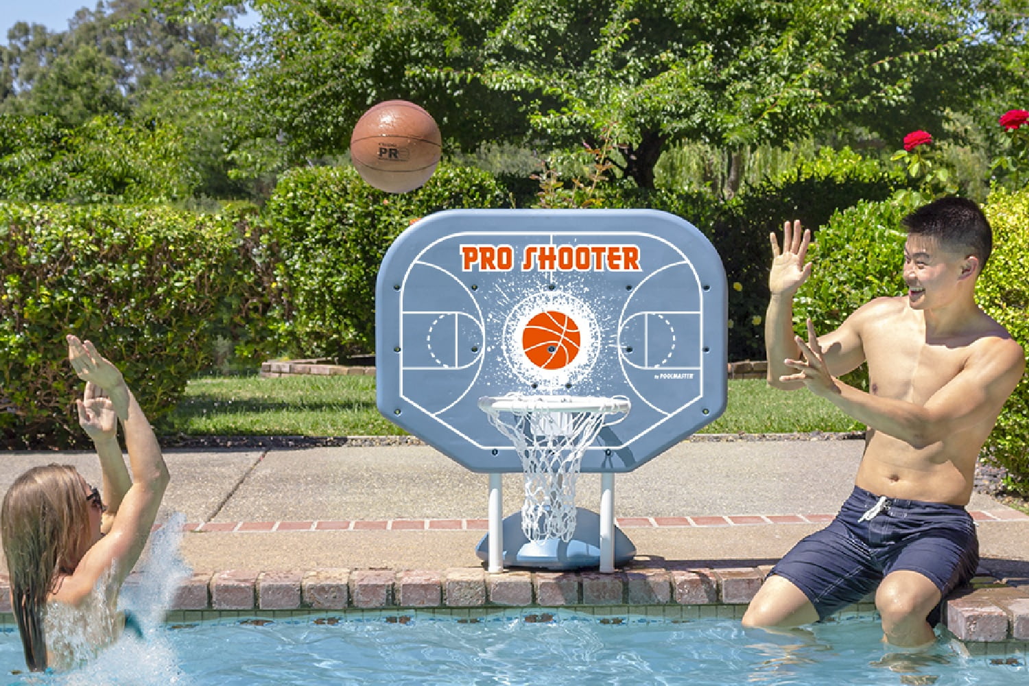Poolmaster Pro Shooter - Poolside Basketball Game With Game Ball for Swimming Pools