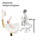 thumbnail image 3 of Saddle Chair Salon Stool Rolling Ergonomic Swivel Chair with Soft Comfortable Cushion and Wheels Hydraulic Stool for Home Office Tattoo Salon Shop Use White, with Backrest Gold, 3 of 16