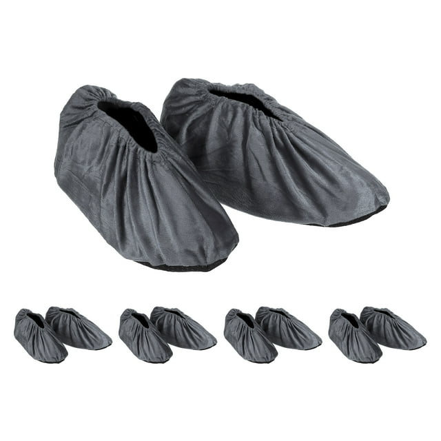Unique Bargains Shoe Covers, 5 Pairs Reusable Non Slip Shoe Protector Covers for Indoors Household, Gray