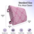thumbnail image 5 of Pink Lumbar Pillow, Intricate Flower Motifs Petals and Leaves Retro Renaissance Tile, Soft Back Cushion for Office Chairs with Adjustable Straps, 14" x 13", Pale Pink Pink, by Ambesonne, 5 of 7