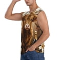 thumbnail image 3 of Lsque Adorable Calf Butterflies Champagne Print Men's Cotton Blend Sleeveless Muscle Shirts (S-3XL)- Moisture Wicking, Odor Protection, UPF 30+,X-Large, 3 of 8