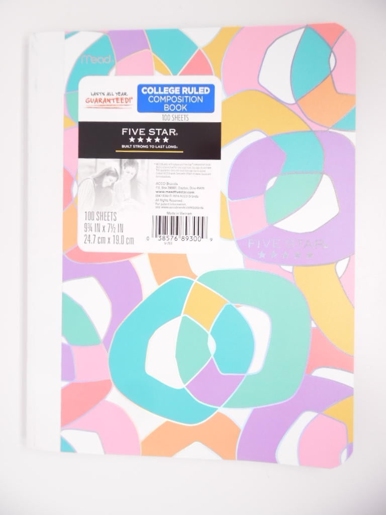 Mead Five Star Composition Notebook College Ruled 100 Sheets Geo Loop