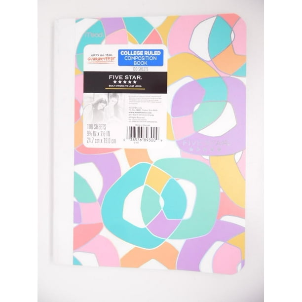 Mead Five Star Composition Notebook College Ruled 100 Sheets Geo Loop