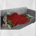thumbnail image 6 of Christmas Soft Flannel Fleece Throw Blanket, Noel Time Celebratory Spiral Ornament Coniferous Spruce Angel, Cozy Plush for Indoor and Outdoor Use, 60" x 80", Red Green White, by Ambesonne, 6 of 6